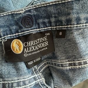 Vintage Y2K Christine Alexander Swarovski Crystal rhinestone flare jeans size 8